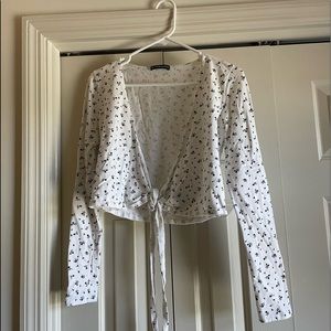 Brandy Melville Floral Tie Front Top